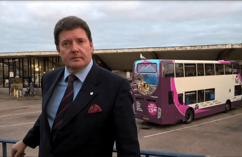 Cllr Andrew Leadbetter praises the re-opening of Exeter bus station